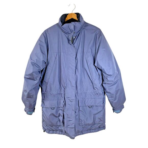 Eddie Bauer Weatheredge Goose Down Parka Coat Mens LARGE Blue Vintage 90s Jacket - Picture 1 of 7